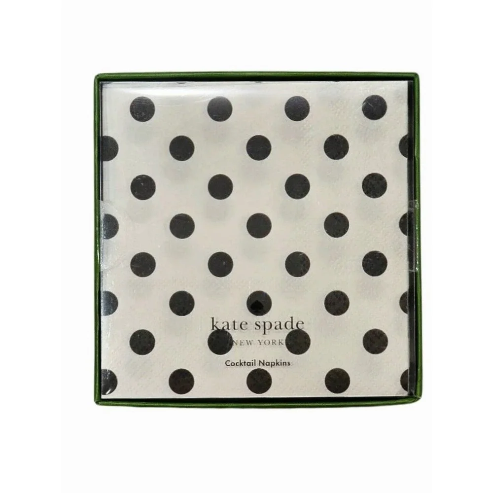 Kate Spade New York Black Dot Cocktail Napkin Set Of 50
